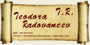 Teodora Radovančev vizit kartica
